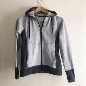 Tek Gear Grey and Charcoal Colorblock Fleece Full Zip XS